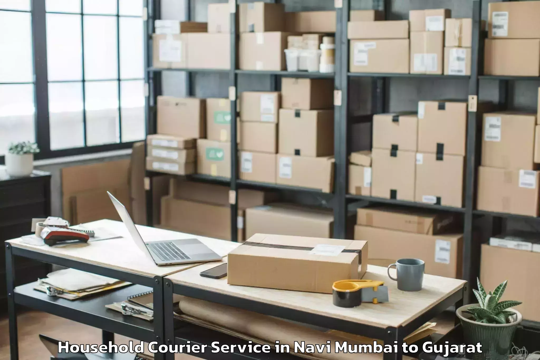 Hassle-Free Navi Mumbai to Dhanera Household Courier